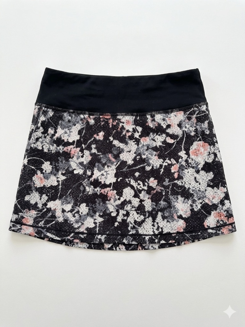 lululemon athletica Black Floral Print Skirt